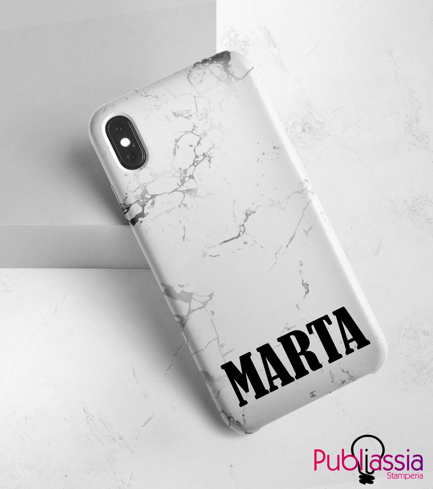 Cover personalizzata con base marmorea e nome
