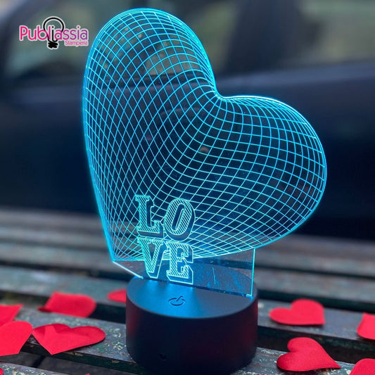 Love - Lampada Led RGB - plexiglass