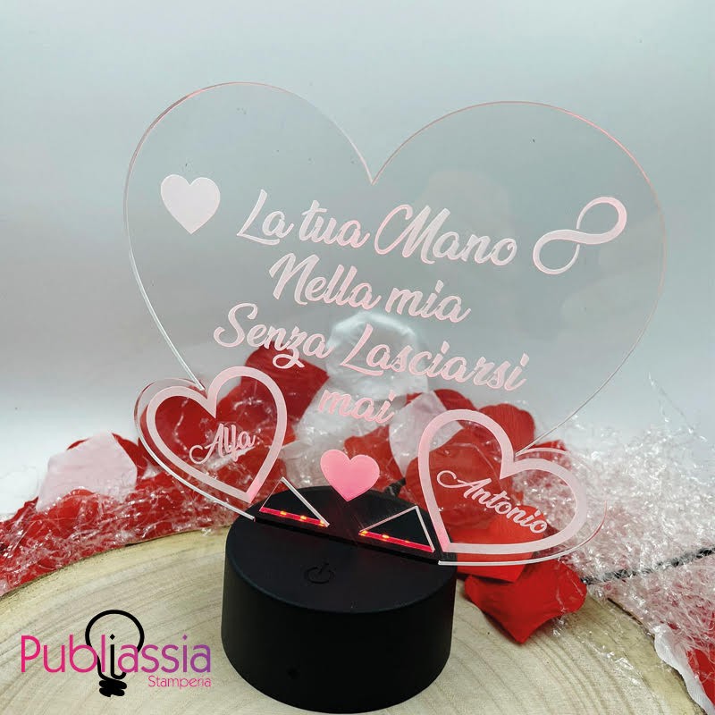 Heart - Lampada Led personalizzata - RGB - Plexiglass