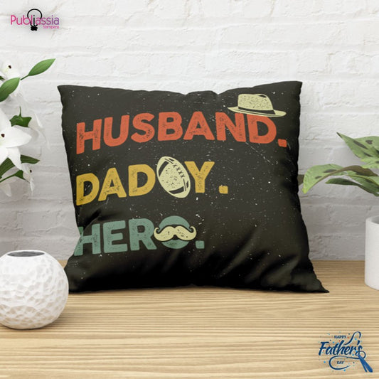Husband, Daddy, Hero - Cuscino Festa del Papà