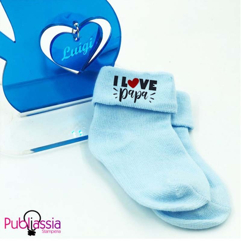 I LOVE PAPA' - Calzini per neonato - Festa del papà