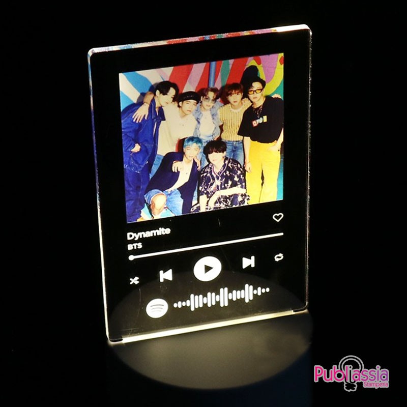 Spotify Glass - Lampada RGB - quadretto in plexiglass personalizzato