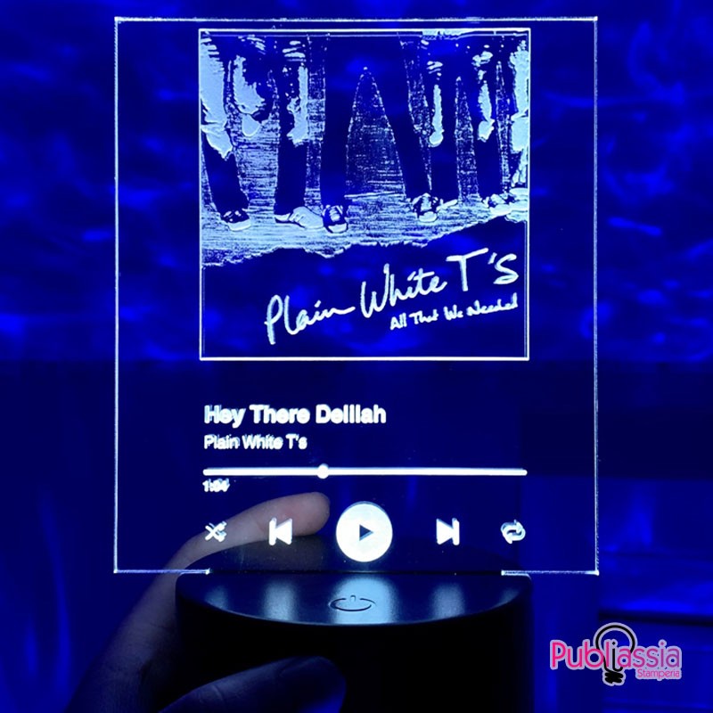 Spotify Glass - Lampada RGB - quadretto in plexiglass personalizzato
