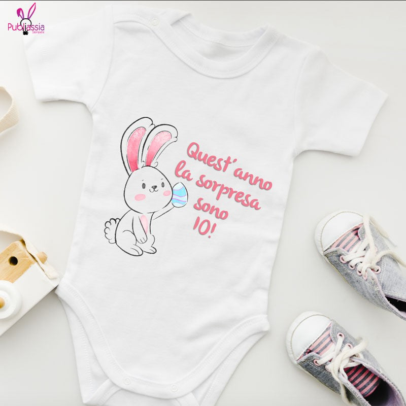 Quest'anno la sorpresa sono io - Tutina neonato Pasqua