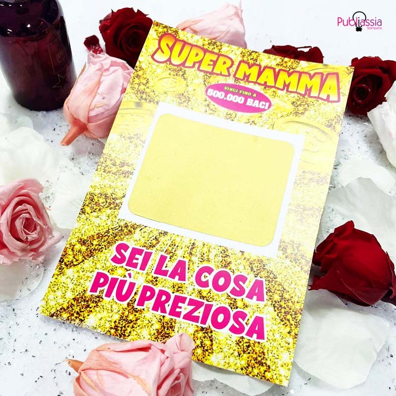 Super Mamma Gold - Gratta e Vinci personalizzato - Idea regalo festa della mamma