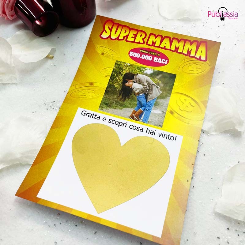 Super Mamma Golden Ticket - Gratta e Vinci personalizzato - Idea regalo festa della mamma