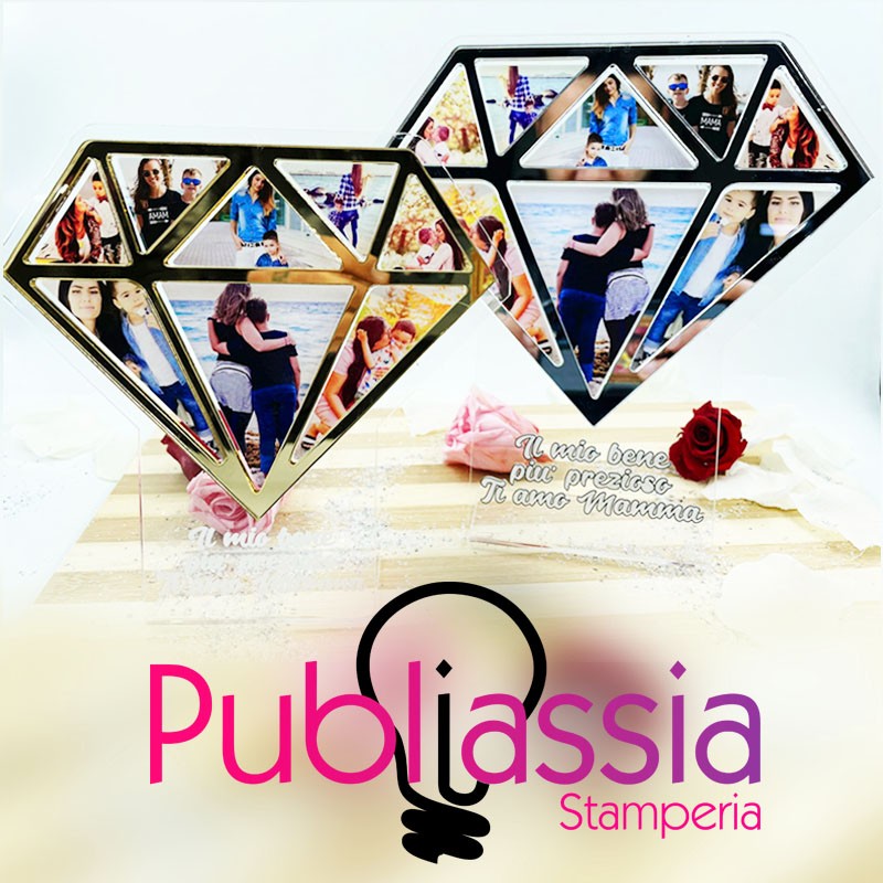 Diamond -  plexiglass personalizzato con foto - Idea regalo festa della mamma