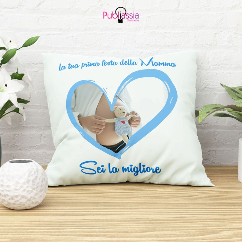 La tua prima festa della mamma - Cuscino festa della mamma personalizzato con foto