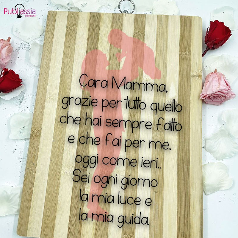Cara Mamma - Tagliere in Legno Personalizzato