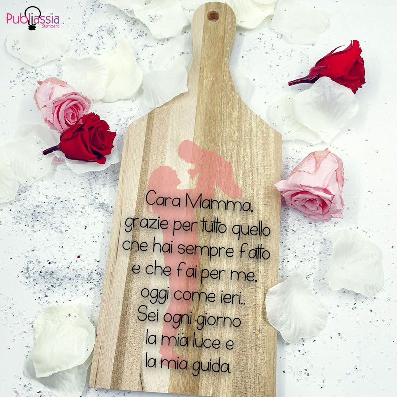 Cara Mamma - Tagliere in Legno Personalizzato