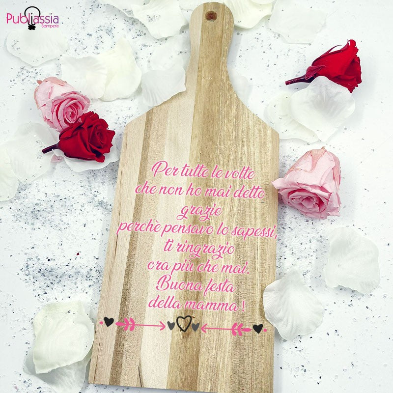 Grazie Mamma - Tagliere in Legno Personalizzato