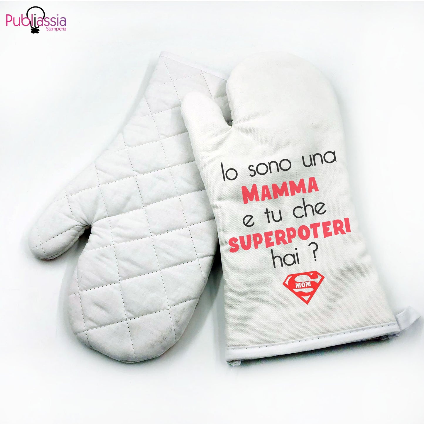 Io sono una mamma e tu che superpoteri hai? - Guanto da cucina personalizzato