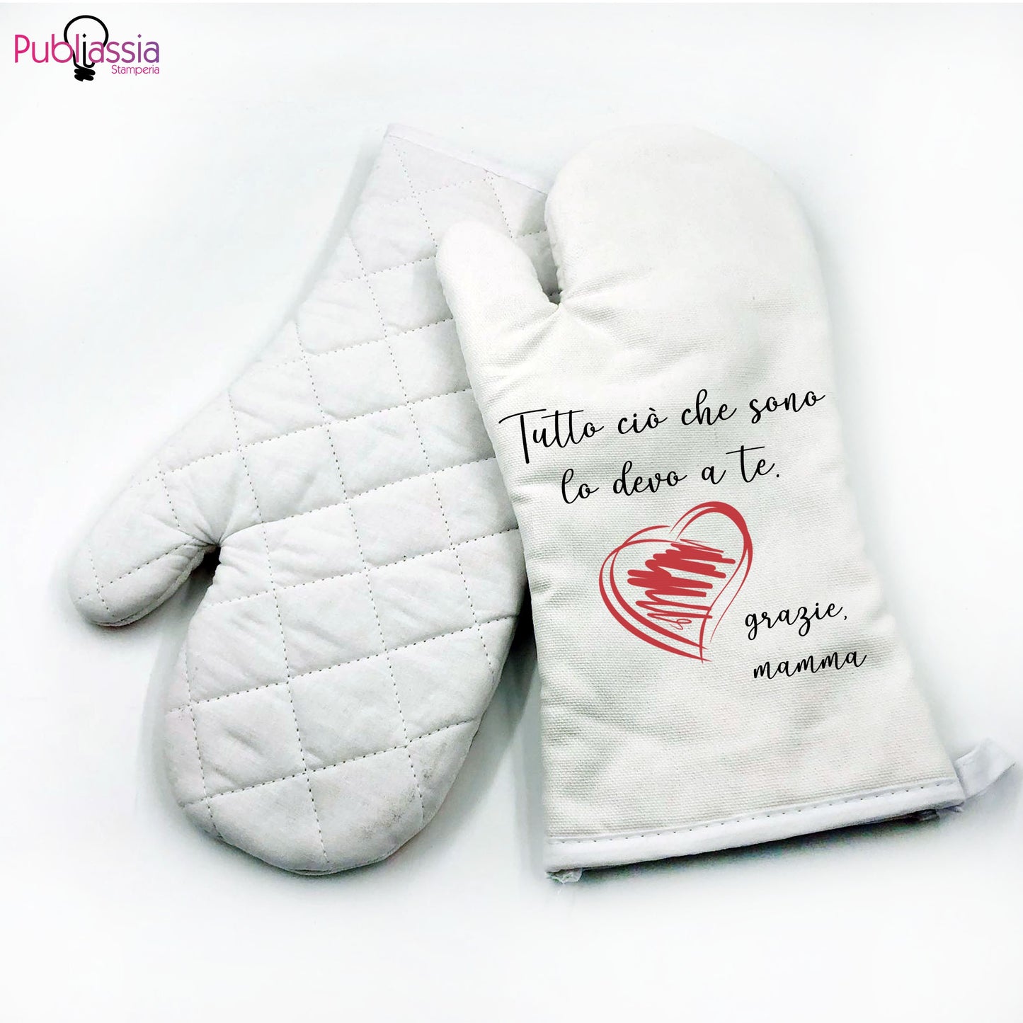 Tutto ciò che sono lo devo a te, grazie Mamma - Guanto da cucina personalizzato