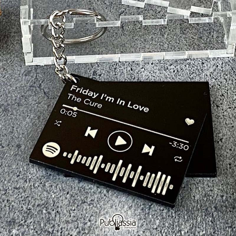 Portachiavi Spotify - personalizzato - plexiglass nero