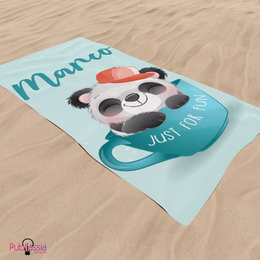 Baby Panda - Telo Mare Personalizzato Con nome