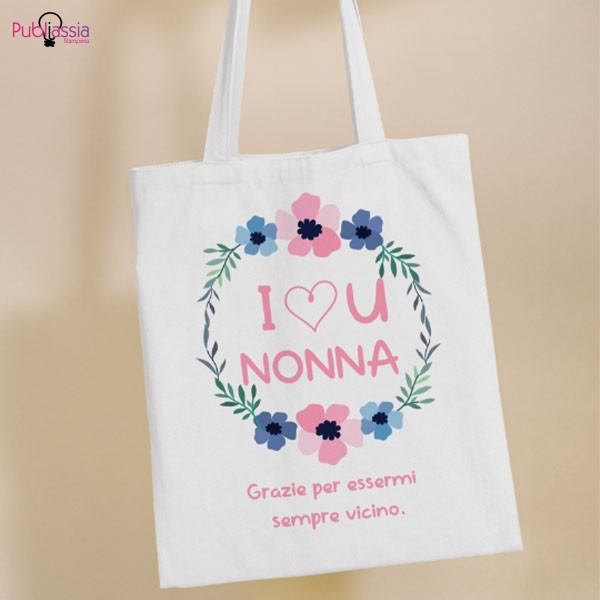 Graizie per essermi sempre vicino Nonna - Shopper In Cotone