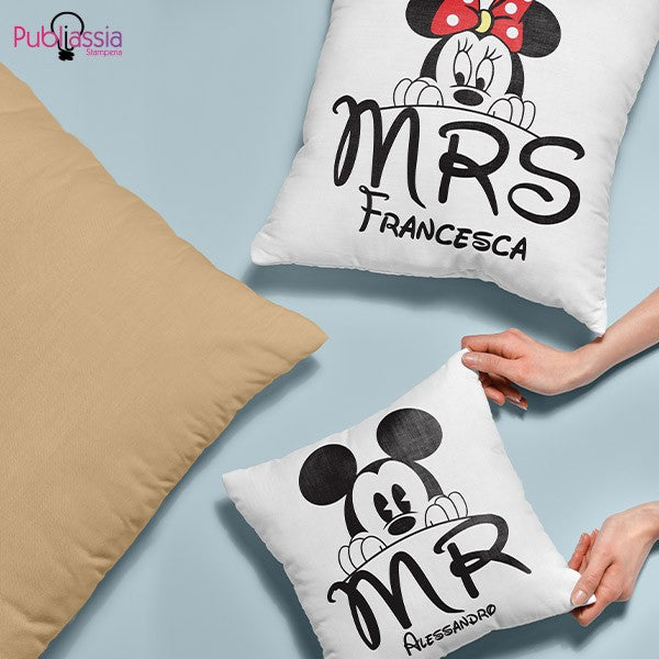 MR & MRS - Coppia Cuscini Personalizzato