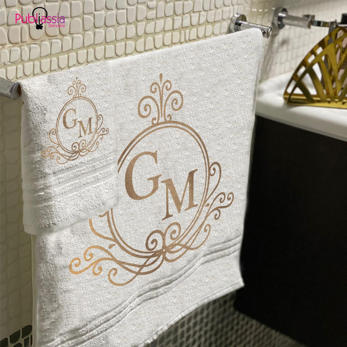 Kit Asciugamani Personalizzati Con Iniziali