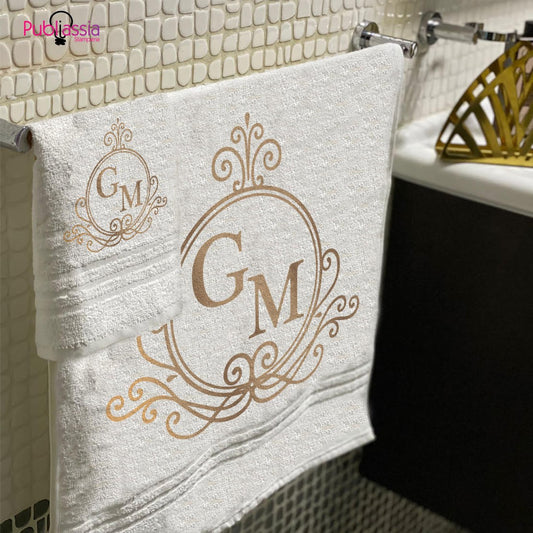 Kit Asciugamani Personalizzati Con Iniziali