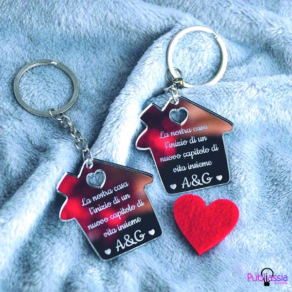 L'inizio di un nuovo capitolo di vita insieme - Coppia di Portachiavi In Plexiglass