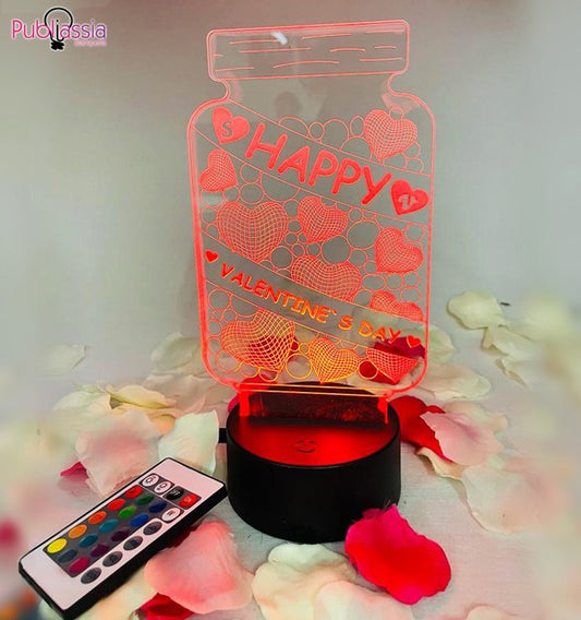 Happy Valentine's day - Lampada Led RGB - plexiglass