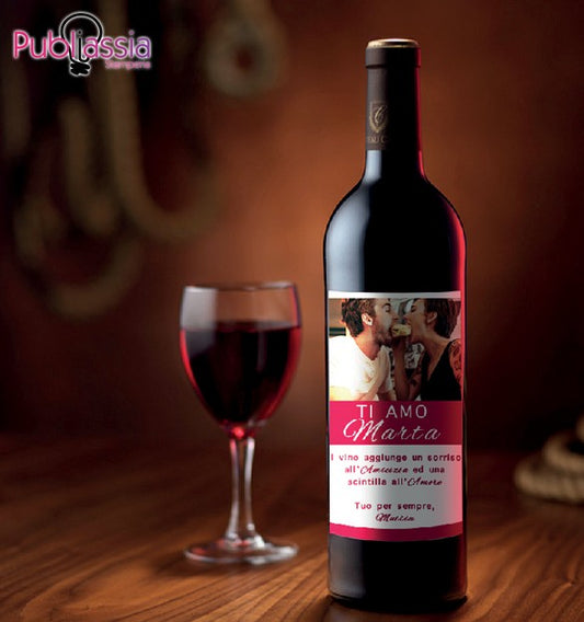 Best couple - Bottiglia di Vino Personalizzata con Foto e frase – Idea Regalo San Valentino