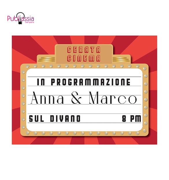 Serata cinema - Plaid in pile personalizzato con stampa cinema