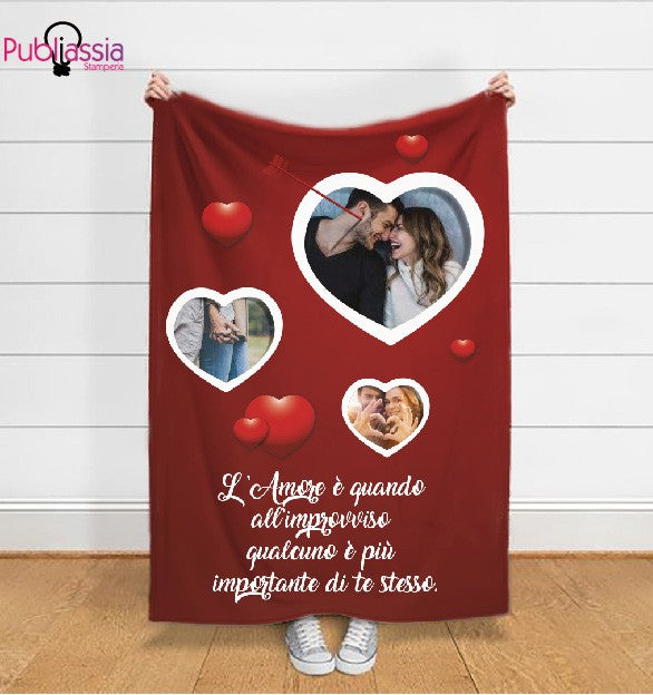 Best couple - Plaid in pile personalizzato con foto