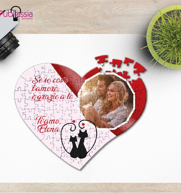 copy of In Love Puzzle A Cuore Personalizzato Con Foto e Frase