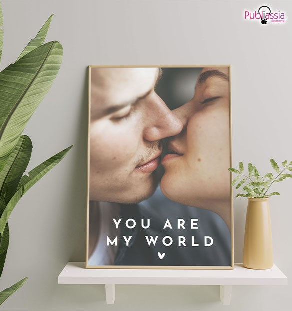 You are my world Tela pittorica personalizzata con foto