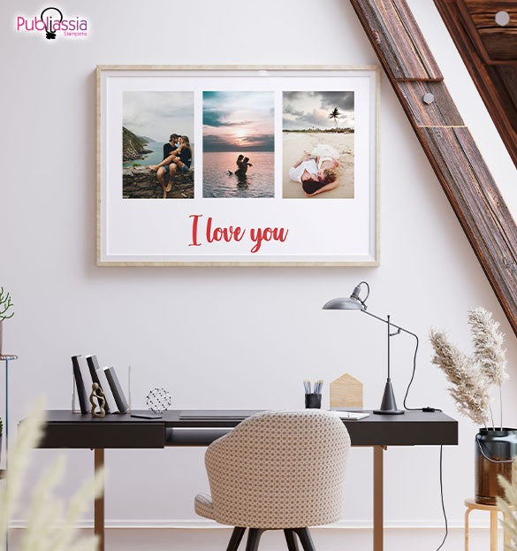 I love you - Tela pittorica personalizzata con foto