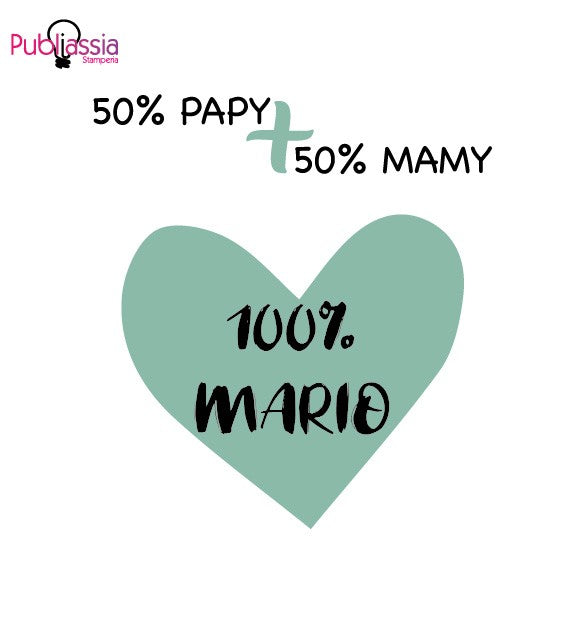 50% Papy + 50% Mamy - Tutina neonato personalizzata con nome
