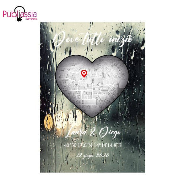 Li dove tutto ebbe inizio - Plaid in pile personalizzato con la posizione sulla mappa del vostro luogo del cuore.