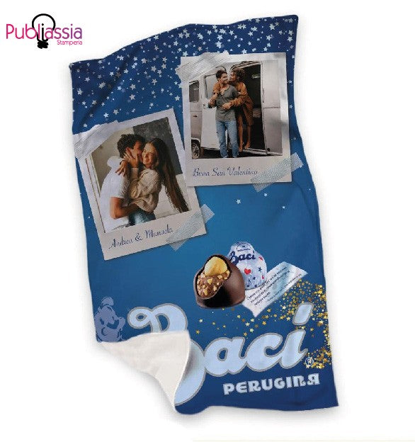 Kiss valentine's day - Plaid in pile personalizzato con foto e nomi