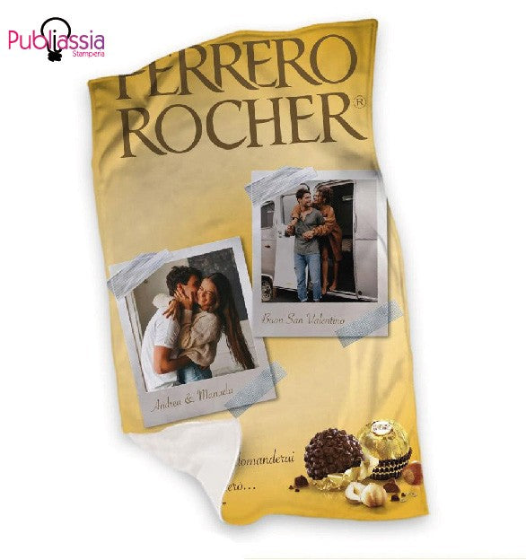 Gold Love - Plaid in pile personalizzato con foto e frase