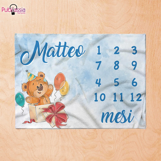 Complimese - Plaid in pile personalizzato con nome