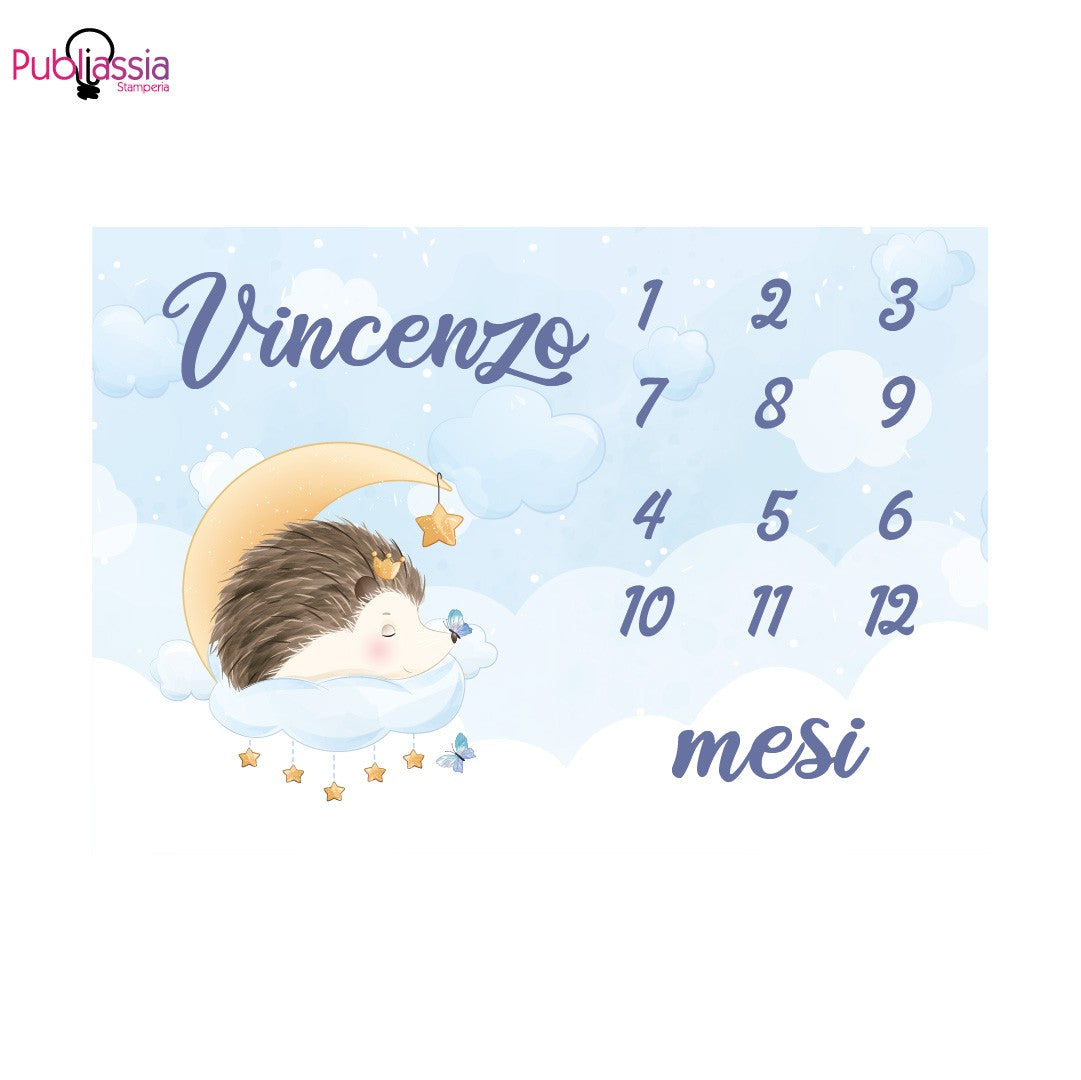 Early Months - Plaid in pile personalizzato con nome