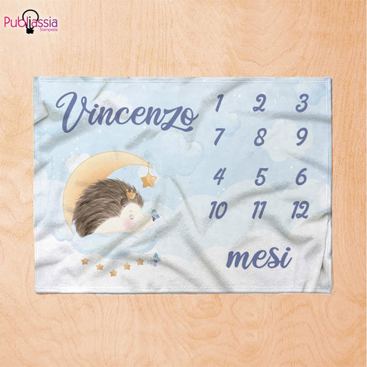 Early Months - Plaid in pile personalizzato con nome