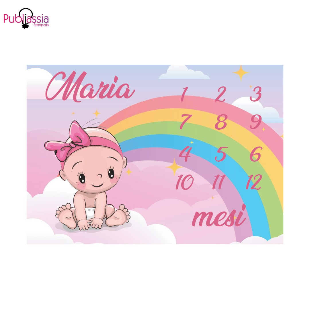 Il nostro arcobaleno - Plaid in pile personalizzato con nome