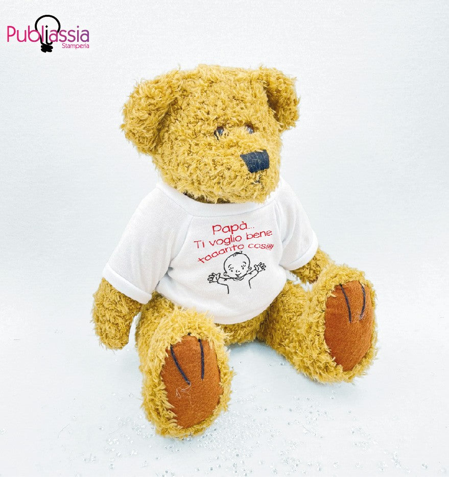 Papà ti voglio bene - Bear con t-shirt personalizzata