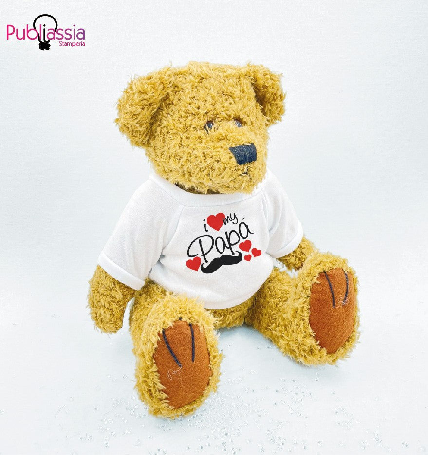 I love my Papà - Bear con t-shirt personalizzata