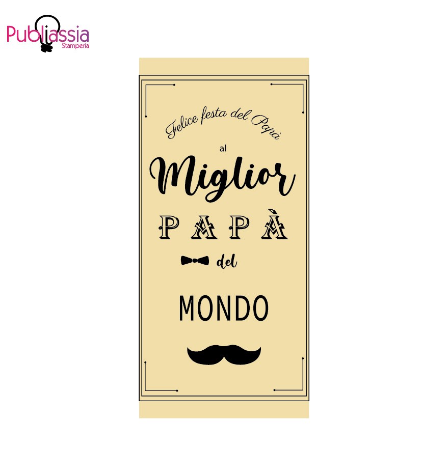 Miglior papà del mondo - Bottiglia di Vino Personalizzata con Foto e frase – Idea Regalo Festa del papà