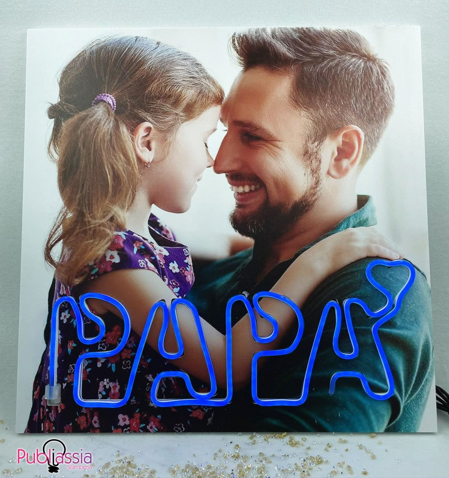 Quadretto con foto personalizzata e scritta Neon Led personalizzato