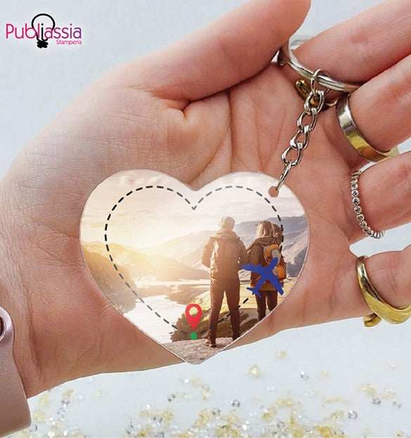 Il nostro posto del cuore - Portachiavi In Plexiglass Personalizzato Con Foto