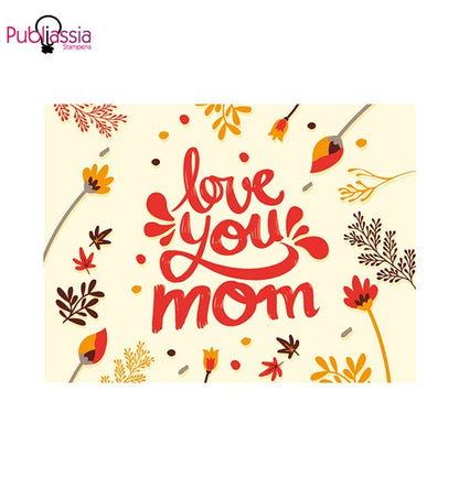 I love you mom - Tovaglietta in tessuto lavabile - idea regalo festa della mamma
