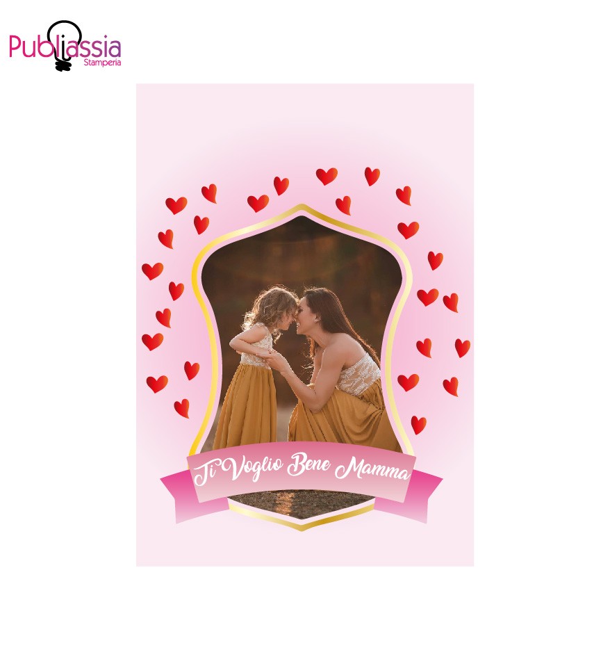 Viva la mamma - Plaid in pile personalizzato con foto