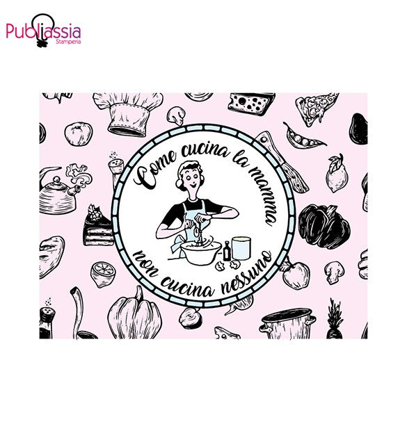 Come cucina la mamma - Tovaglietta in tessuto lavabile - idea regalo festa della mamma