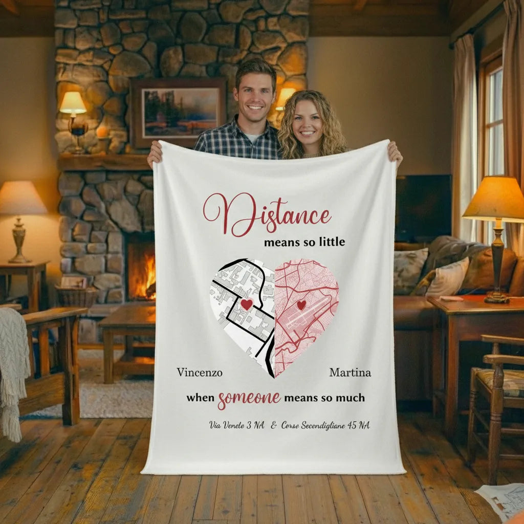 Plaid La distanza non conta Personalizzazione Fai da Te