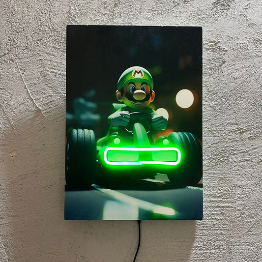 Luigi Car - Quadretto con Neon Led