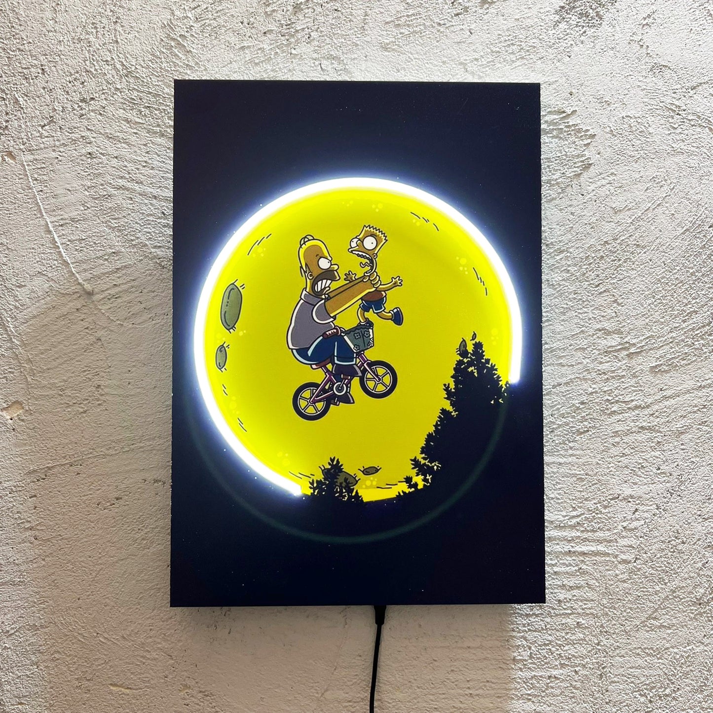 Moon Family - Quadretto con Neon Led